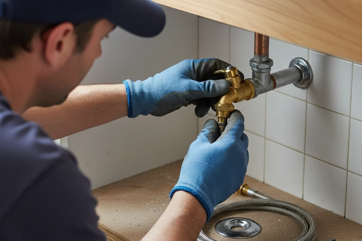 Shutoff valve and fitting work during Faucet and Fixture Repair in Woodstock